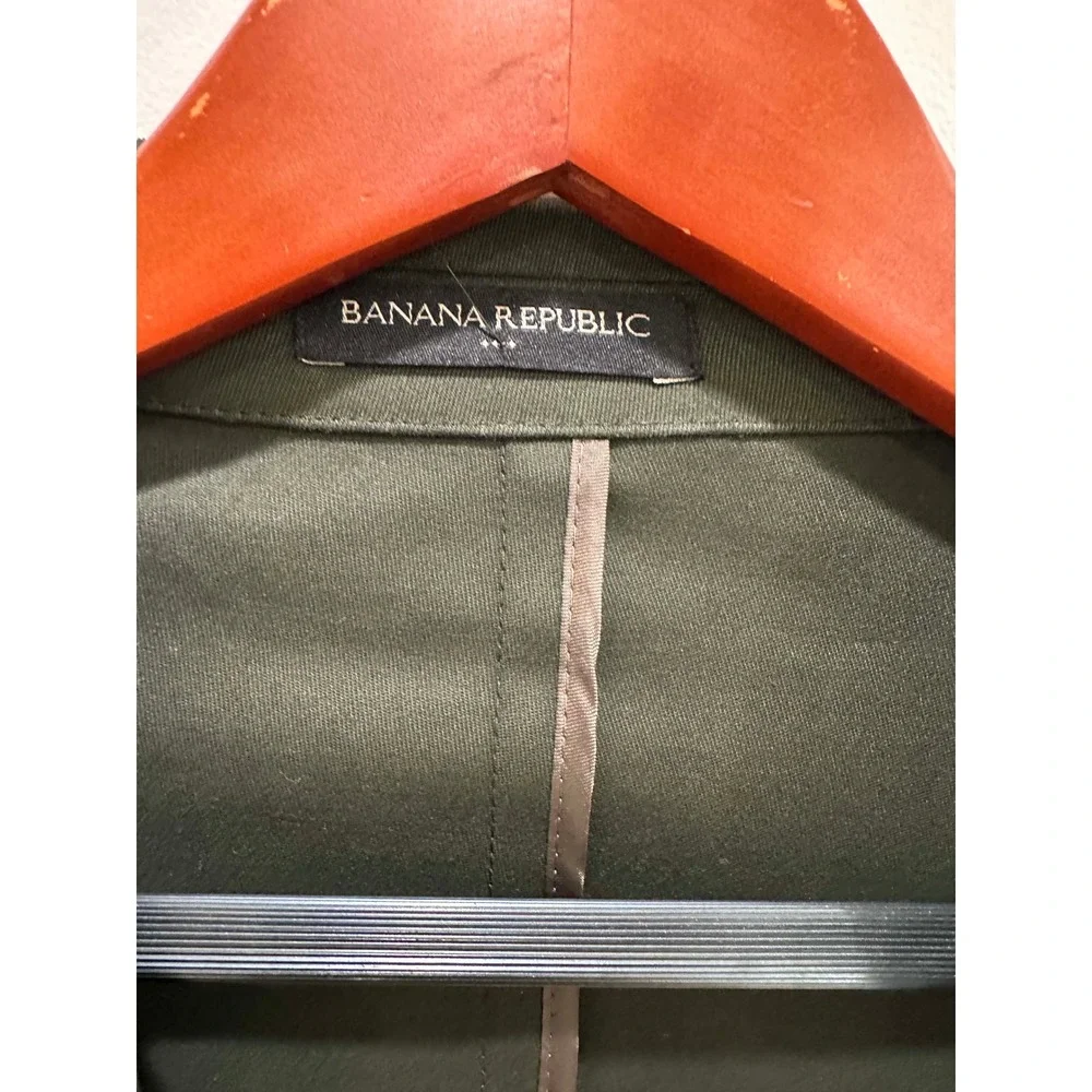 Banana Republic Mens Tailored Fit Blazer 46R Olive Green 2-Button Sport Coat